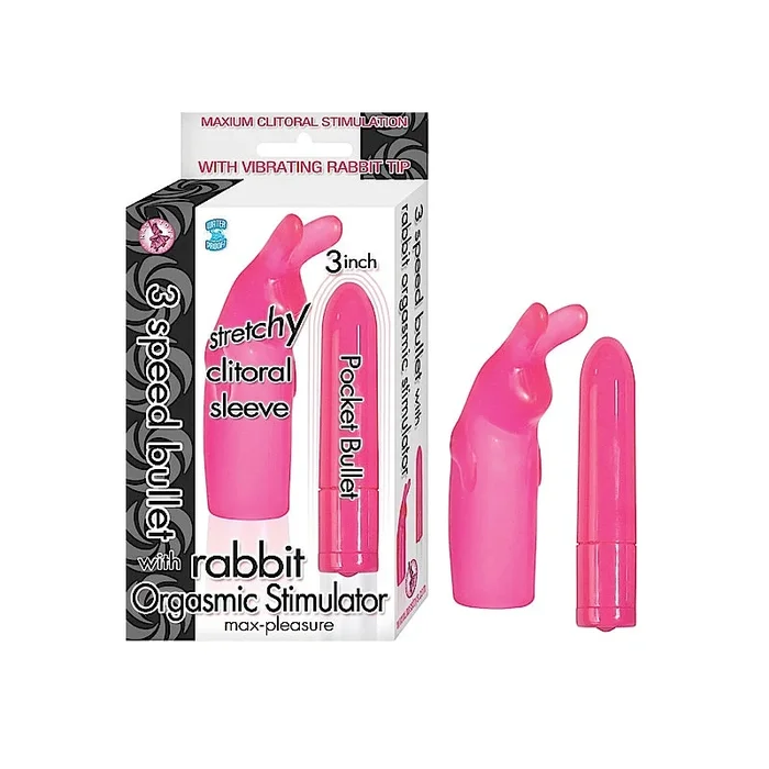3 Speed Waterproof Bullet With Rabbit Orgasmic Stimulator (Pink)