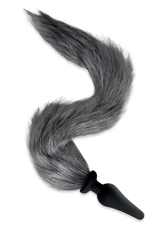 4.5 Silicone Plug W/Gry Indigo Fox Tail