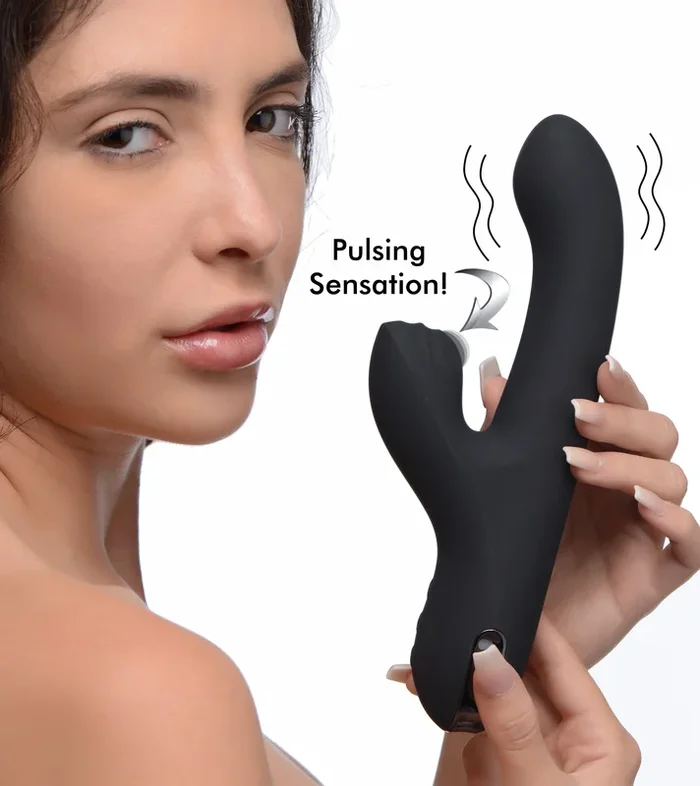 5 Star 13X Silicone Pulsing and Vibrating Rabbit – Black