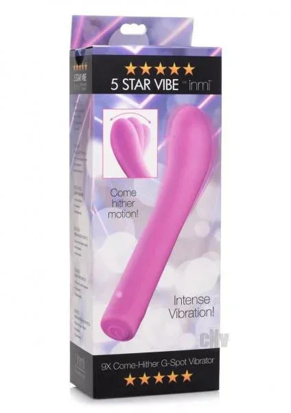 5 Star 9x Come-hither G-spot Silicone Vibrator – Pink