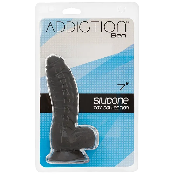 Addiction Ben 7″ Dildo With Balls – Black