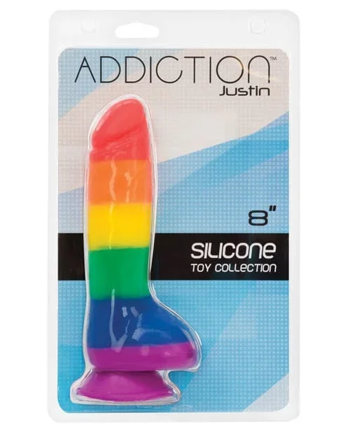 Addiction Justin 8″ Dildo – Rainbow