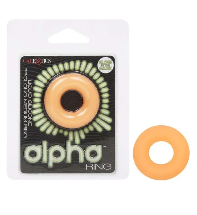 Alpha™ Glow-In-The-Dark Liquid Silicone Prolong Medium Ring – Stretchy, Durable