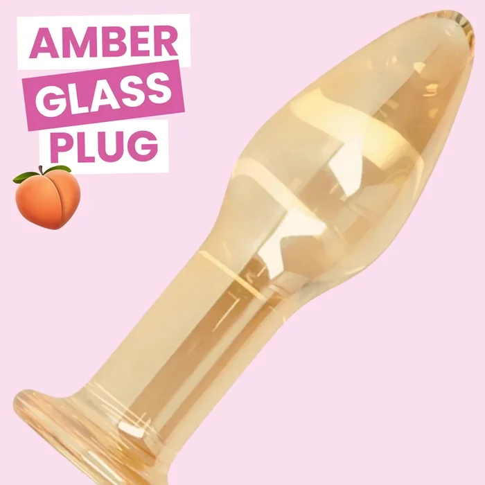 Amber Tapered Glass Anal Plug