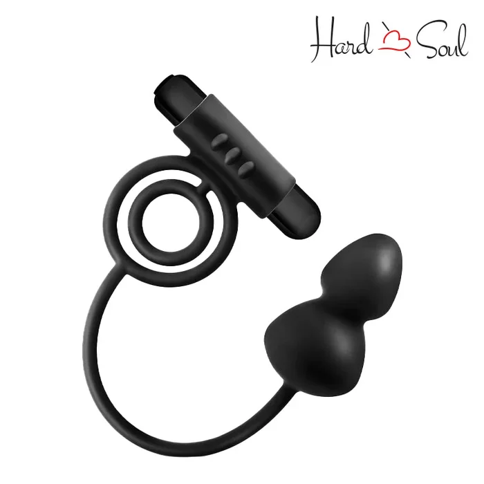 Anal Adventures Platinum Anal Plug W/Vibrating Cock Ring Black