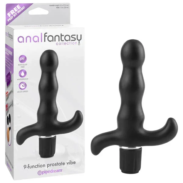 Anal Fantasy Collection 9-function Prostate Vibe – Black 11.4 cm (4.5”) Vibrating Prostate Massager