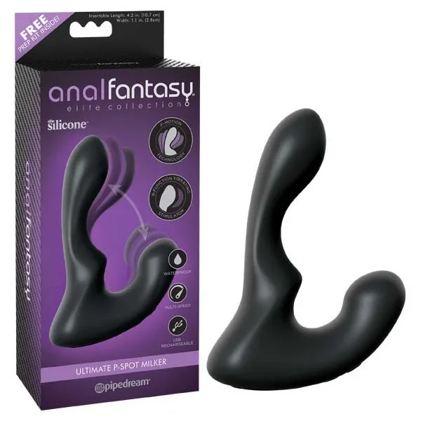 Anal Fantasy Elite Collection Ultimate P-Spot Milker – Black USB Rechargeable Vibrating Prostate Massager