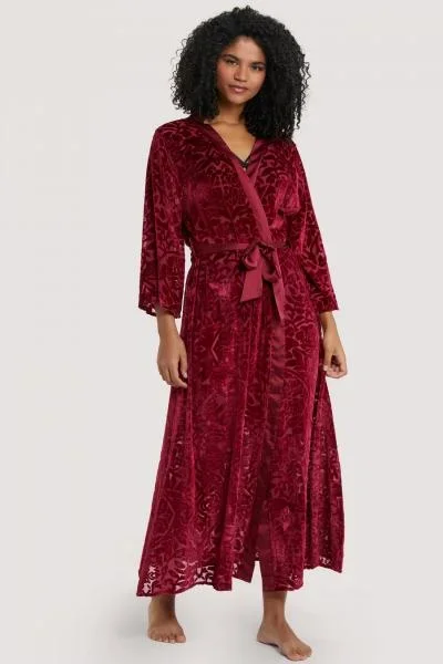 Aubergine Devore Gown – Wine –