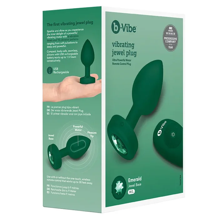 b-Vibe Vibrating Jewel Plug – Emerald M/L