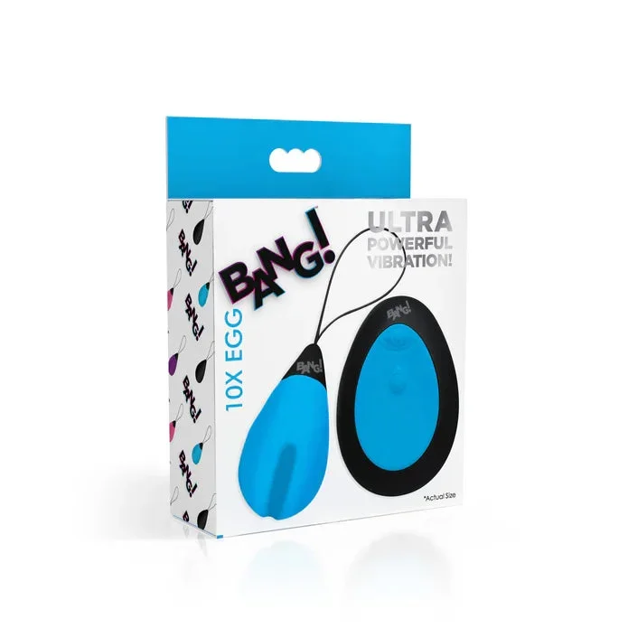 Bang! 10X Silicone Vibrating Egg – Blue