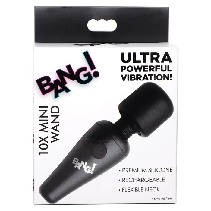 Bang! 10X Vibrating Mini Silicone Wand – Black