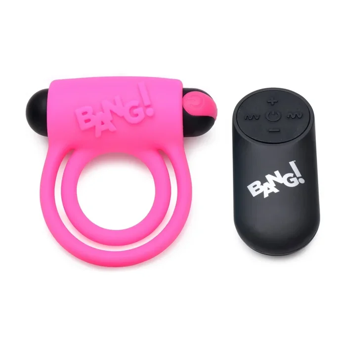 Bang Silicone Cock Ring and Bullet With Remote Control Pink