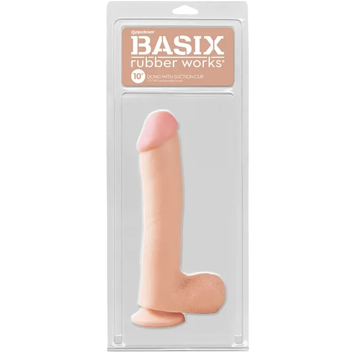 Basix Rubber Works Dong with Suction Cup – Light 10″