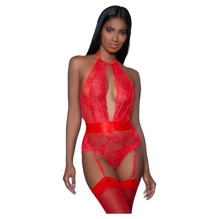 BeWicked Ophelia Semi-Sheer Floral Lace Bodysuit