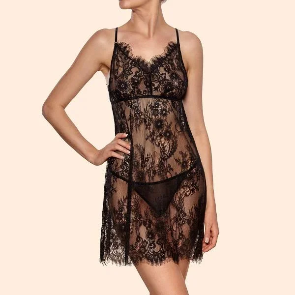 Black – Patricia Lace Chemise –