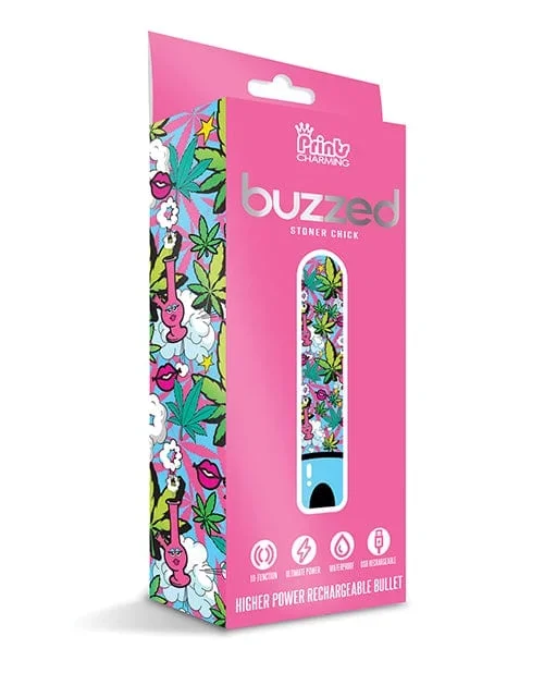 Buzzed 3.5″ Rechargeable Bullet – Stoner Chick Blue