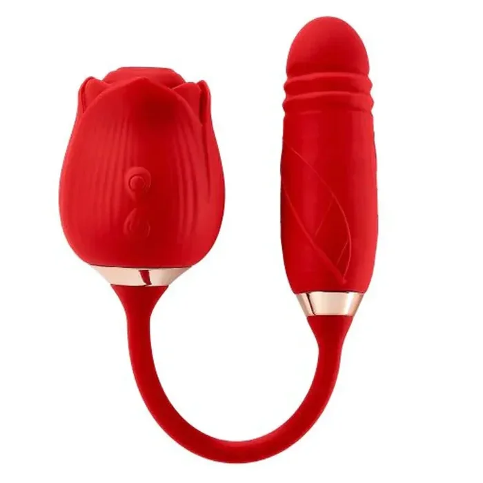 Cloud 9 Rose Plus With Thrusting Pleasure Stem Dual Stimulation – Red