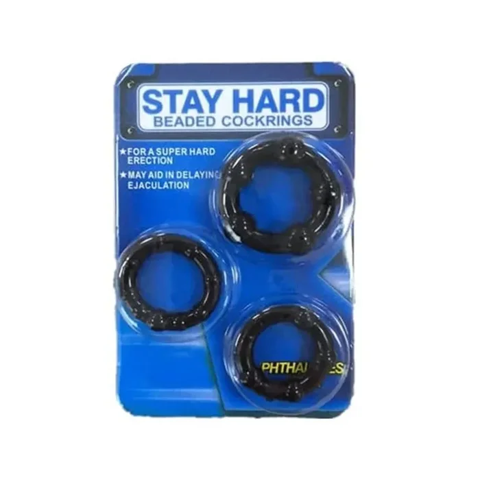 Club X Stay Hard Beaded Cockrings 3 Pack