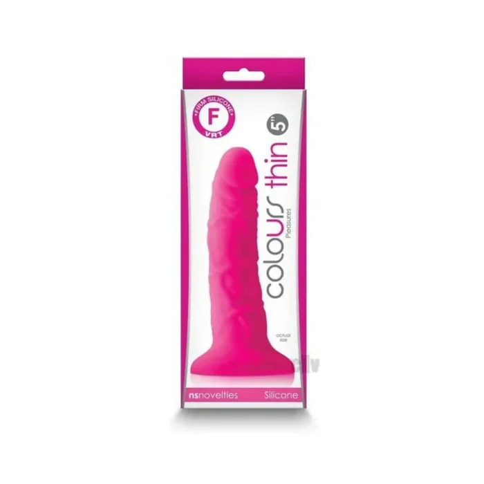 Colours Pleasures Thin 5 In. Dildo Pink