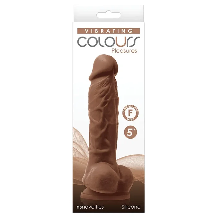 Colours Pleasures Vibrating Dildo – Brown 5″