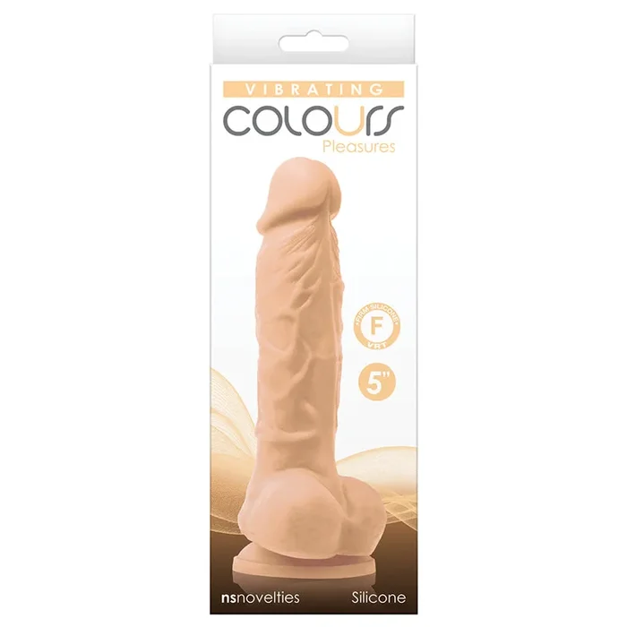 Colours Pleasures Vibrating Dildo – White 5″