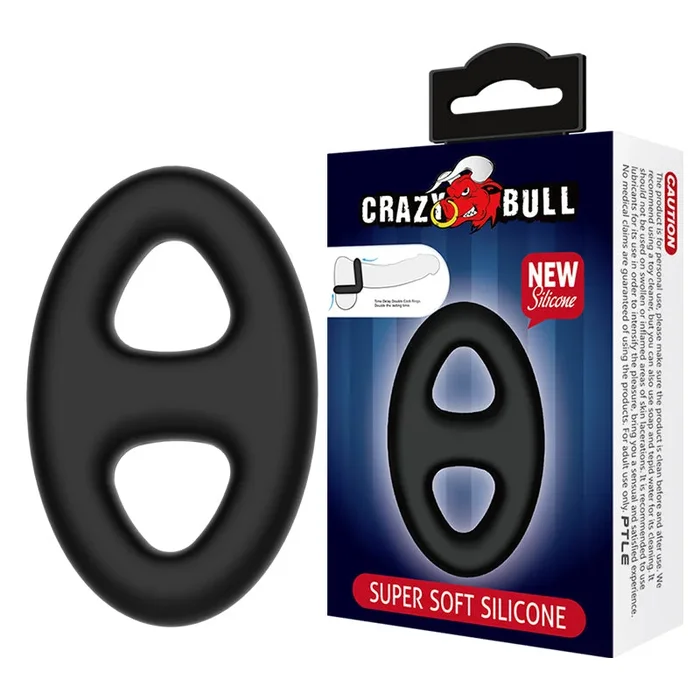 CRAZY BULL Oval Cock & Ball Ring – Black Cock & Ball Ring