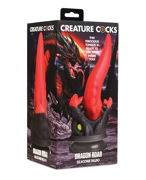 Creature Cocks Dragon Roar Silicone Dildo – Red/Black