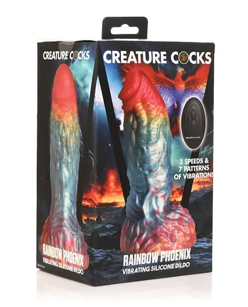 Creature Cocks Rainbow Phoenix Vibrating Dildo with Remote Control – Rainbow