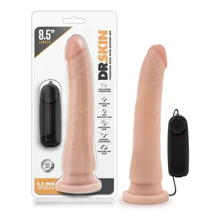 Dr. Skin – 8.5 Inch Vibrating Realistic Cock With Suction Cup – Vanilla
