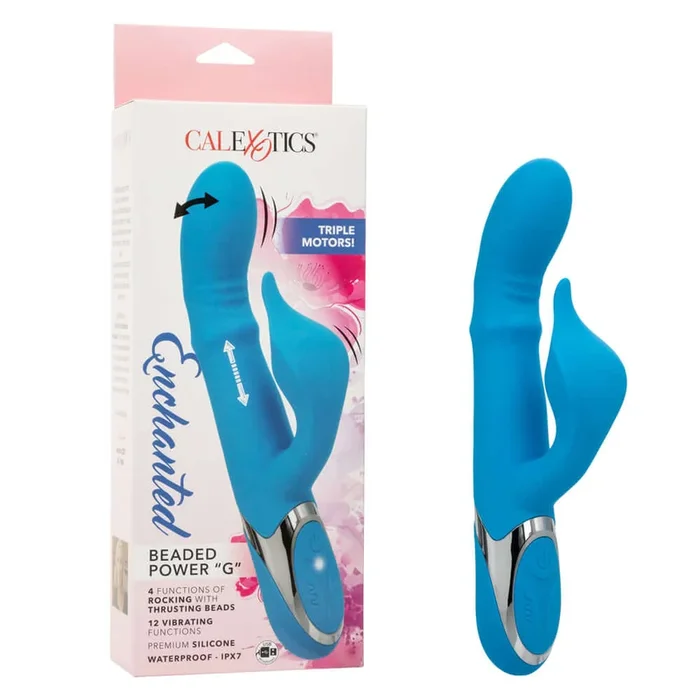 Enchanted Beaded Power G Rabbit Vibrator Blue
