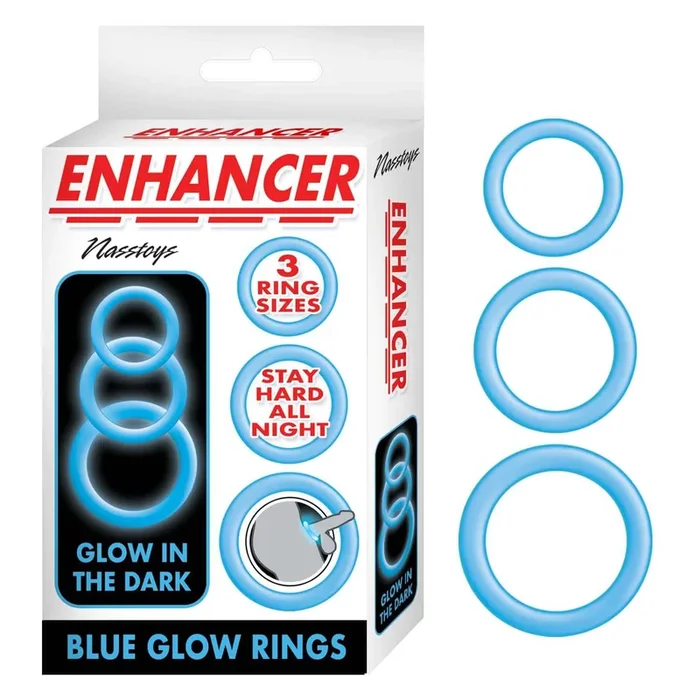 Enhancer Glow Rings Silicone Cockring – Blue