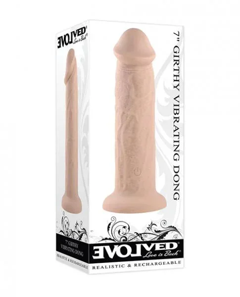 Evolved 7″ Girthy Vibrating Dong – Light