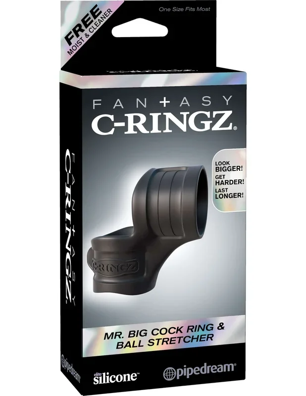 Fantasy C-Ringz Mr. Big Cock Ring And Ball Stretcher Black