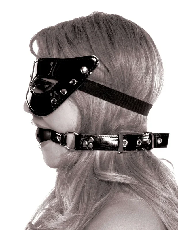 Fetish Fantasy Limited Edition Masquerade Mask & Ball Gag Black
