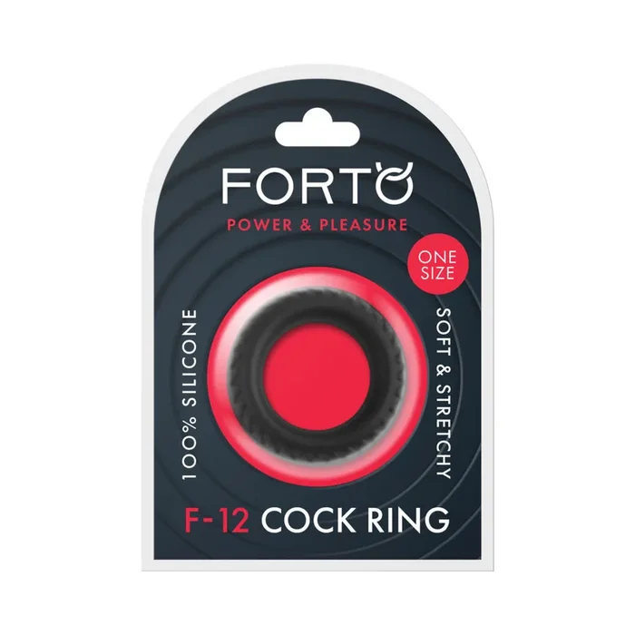 Forto F-12 Liquid Silicone Cockring 35mm Black