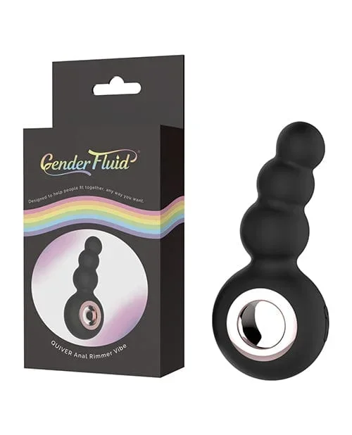 Gender Fluid Quiver Anal Ring Bead Vibe – Black