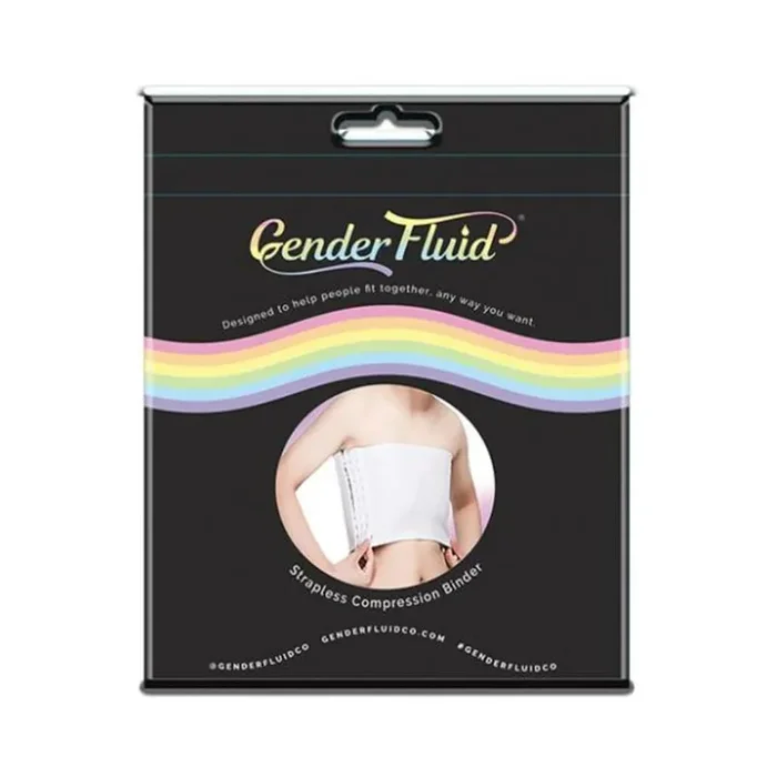 Gender Fluid Strapless Chest Compression Binder – M White