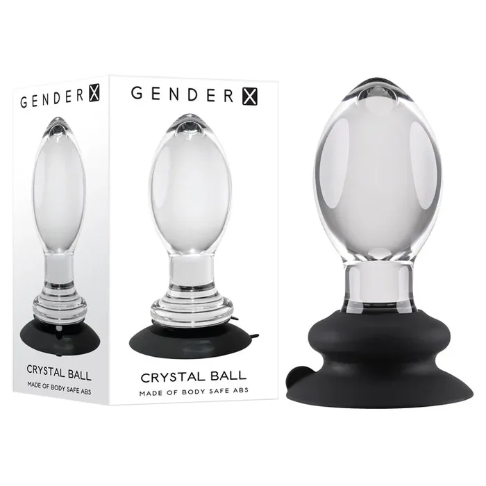 Gender X Crystal Ball – Clear Glass 13.6 cm Butt Plug with Suction Base