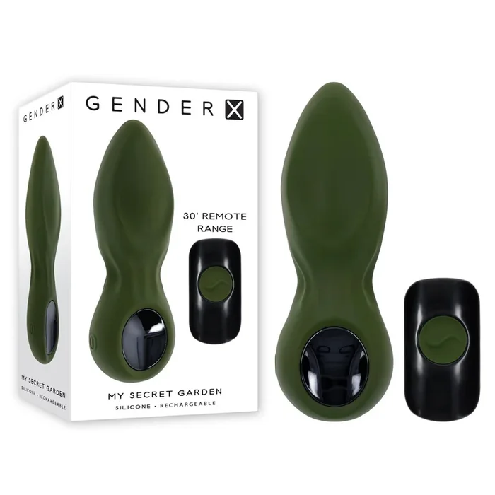 Gender X MY SECRET GARDEN – Green 14.6 cm USB Rechargeable Vibrating Butt Plug with Remote Control
