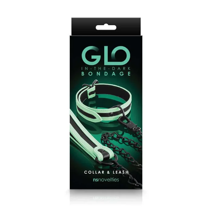 Glo Bondage Collar and Leash Green