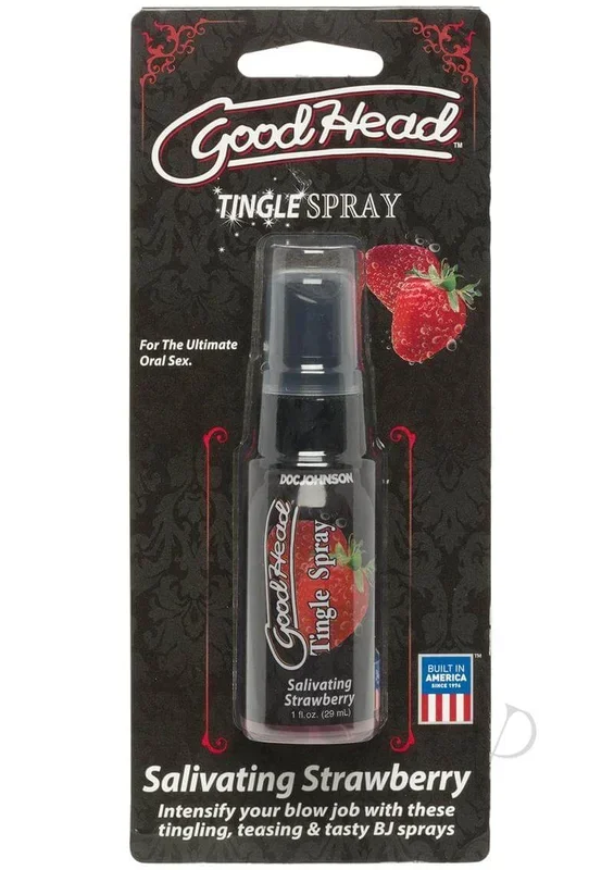 GoodHead Lickable Spray 1 Oz Strawberry by Doc Johnson: Elevate Your Sensual Play with Tingling Flavors