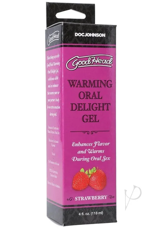 GoodHead Warming Oral Delight Gel Strawberry 4 Oz for Sensational Oral Pleasure
