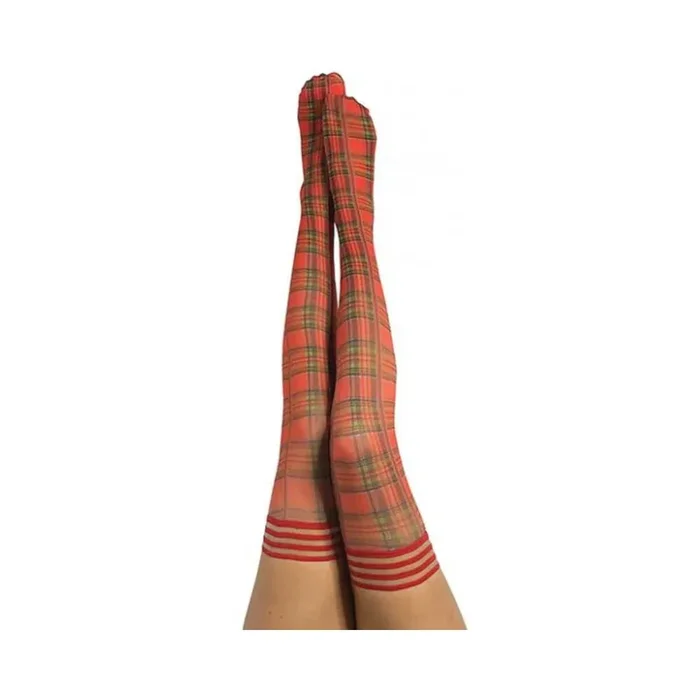 Kixies Grace Plaid Thigh-high Red Size A