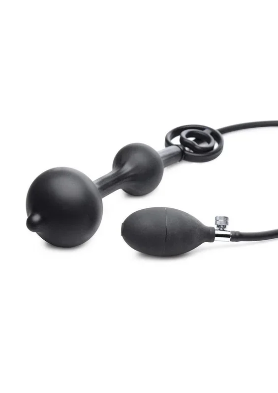 Master Series Devil’s Rattle Inflatable Silicone Plug with Cock Ring