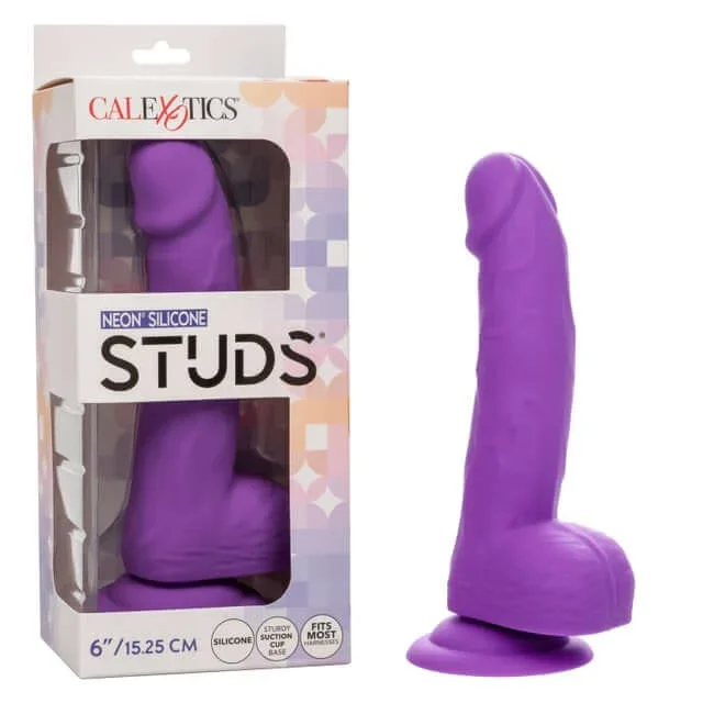 Neon Silicone Studs 6 Inch Purple – Vibrant, Realistic Pleasure from CalExotics