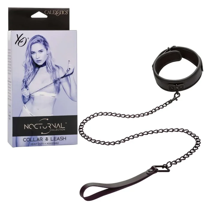 Nocturnal Collar & Leash | Elegant & Adjustable with Heavy-Duty Chain for Sensual Play