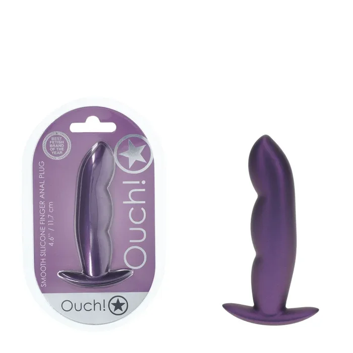 OUCH! Finger Anal Plug – Metallic Purple – Metallic Purple 11.7 cm Butt Plug
