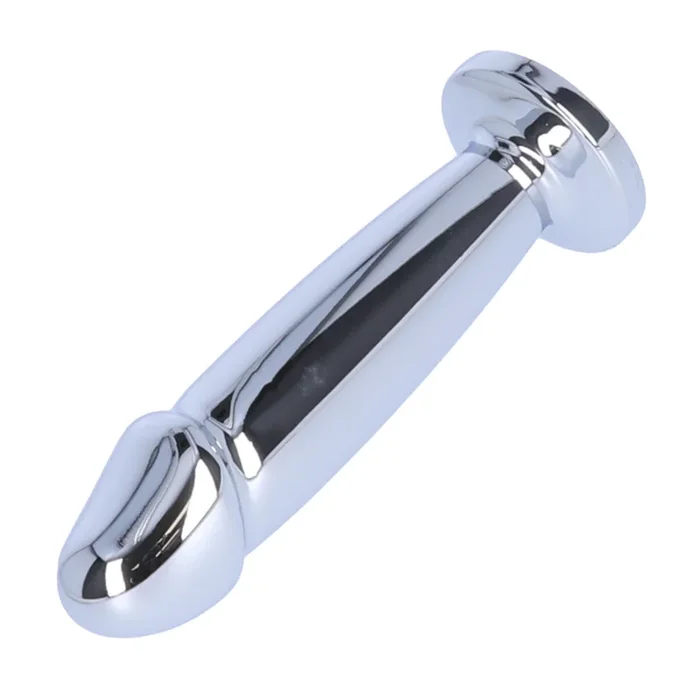 Penis Shape Metal Anal Plug Dildo With Jewel