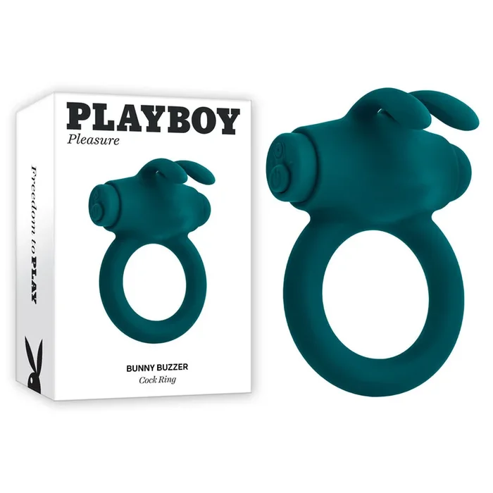 Playboy Pleasure BUNNY BUZZER – Green USB Rechargeable Vibrating Cock Ring