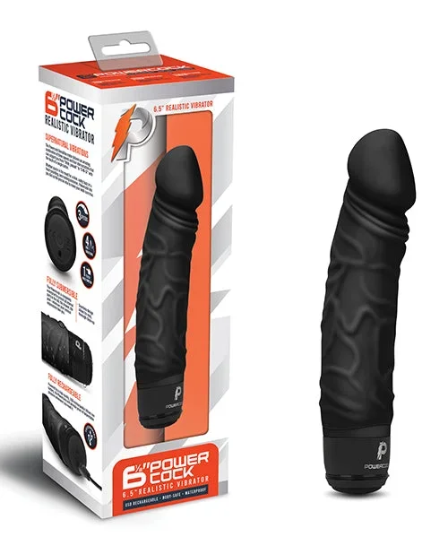 Powercocks 6.5″ Realistic Vibrator – Black